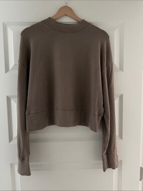 Fabletics Women’s Oversized Mockneck Sweater in Mushroom Brown